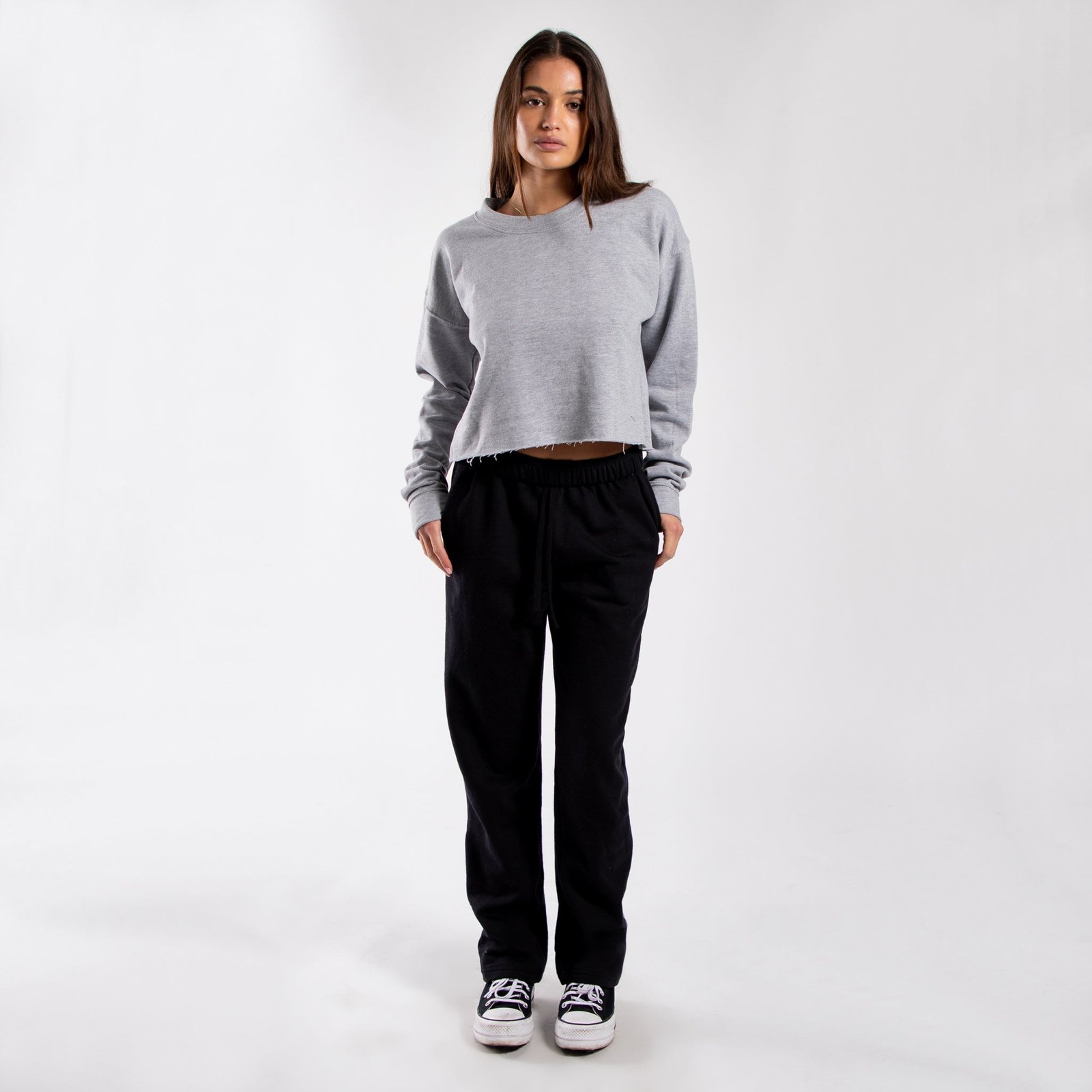 6035 - CLOSEOUT Women's Cropped Fleece Crew Neck Sweatshirt - 图片 2