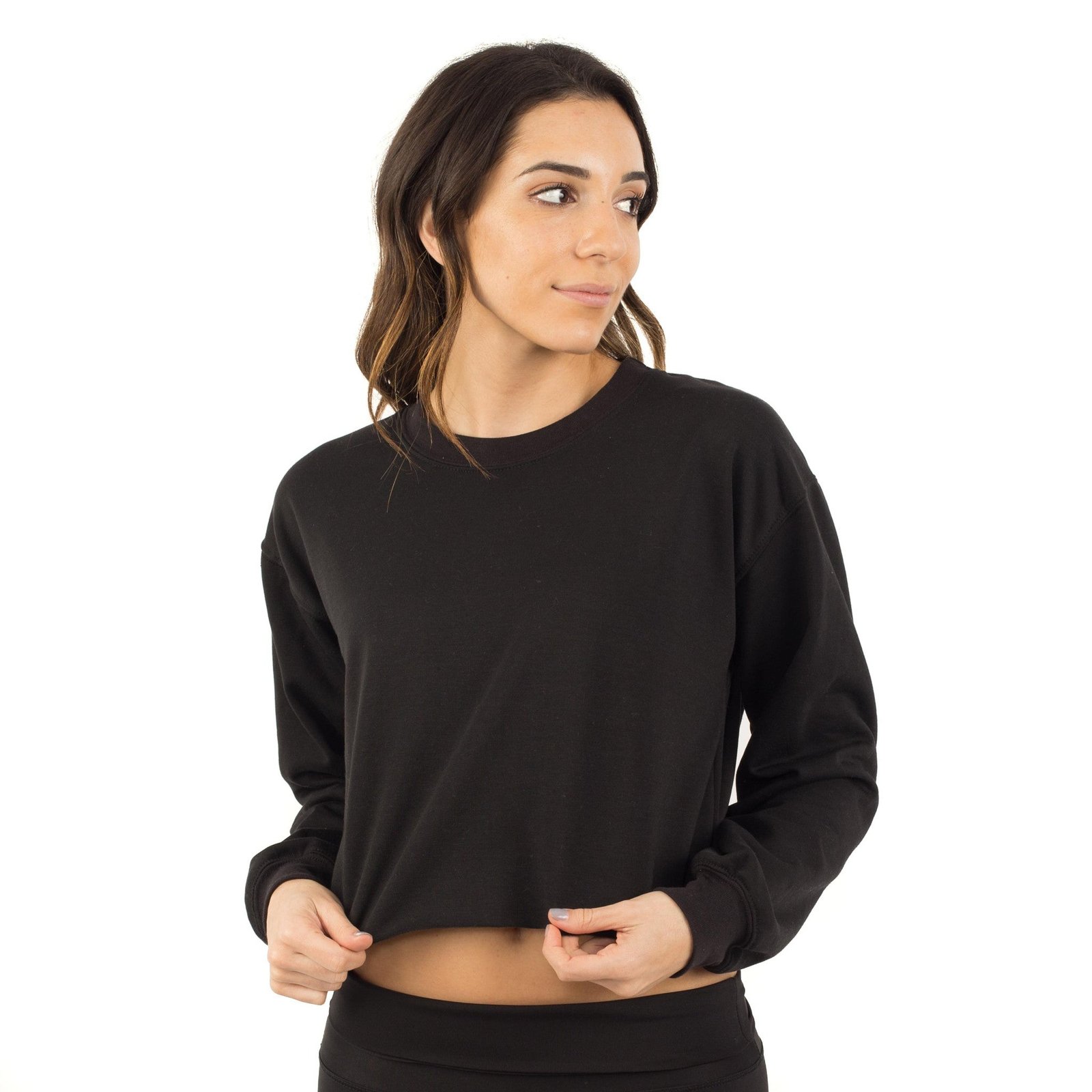 6035 - CLOSEOUT Women's Cropped Fleece Crew Neck Sweatshirt - 图片 5