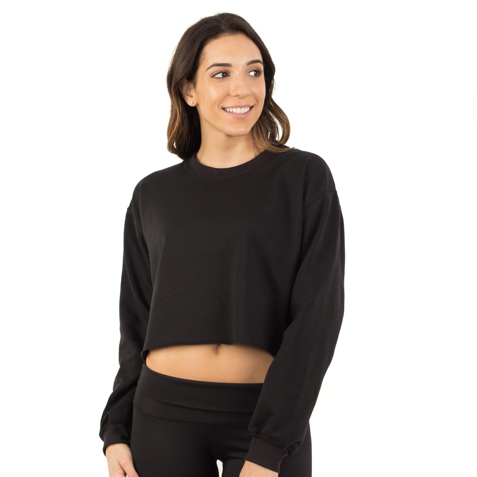 6035 - CLOSEOUT Women's Cropped Fleece Crew Neck Sweatshirt - 图片 4