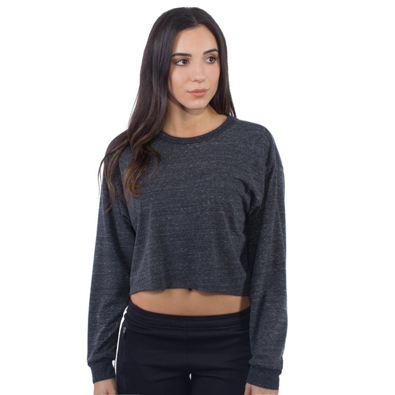 6045TB - CLOSEOUT Women's Cropped Long Sleeve Tri-Blend Tee - 图片 2