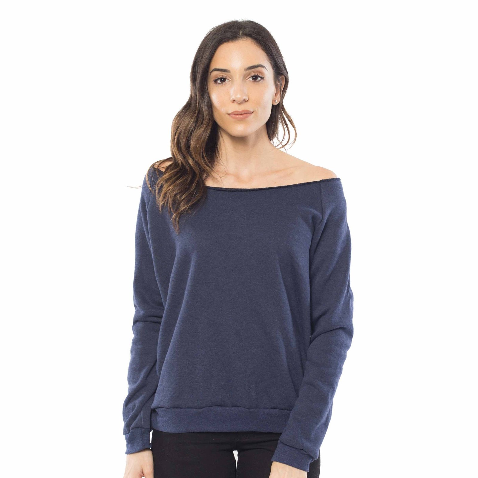 6007 - Women's Fleece Off Shoulder Pullover Sweatshirt - 图片 4