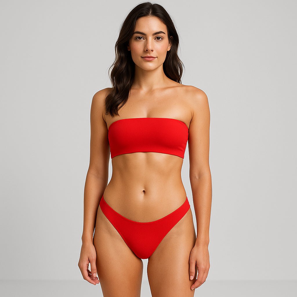 6037 - Women's Two Piece Bandeau Swimsuit - 图片 3