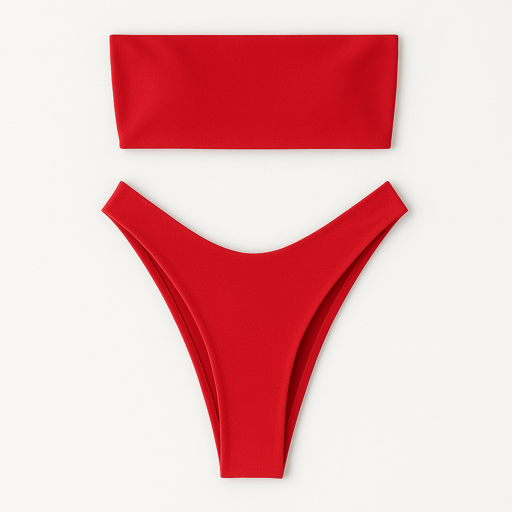 6037 - Women's Two Piece Bandeau Swimsuit - 图片 6